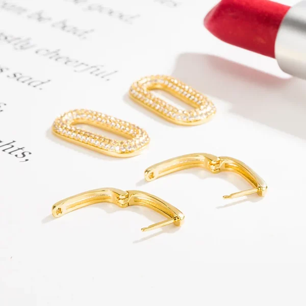 Real 14K Gold Jewelry Earring Women Fine Aros Mujer - Image 4