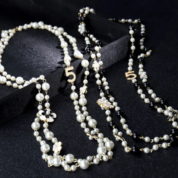 Luxury Brand Pearl Number 5 Necklaces For Woman Flower