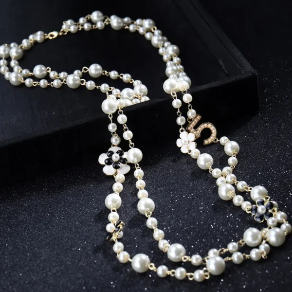 Luxury Brand Pearl Number 5 Necklaces For Woman Flower - Image 3