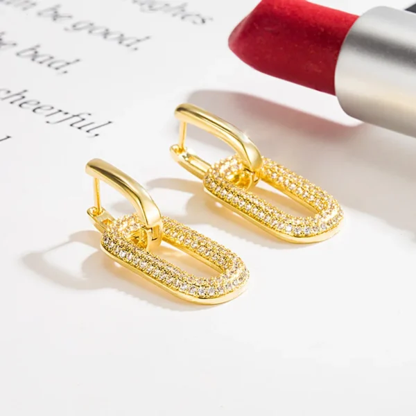 Real 14K Gold Jewelry Earring Women Fine Aros Mujer - Image 3