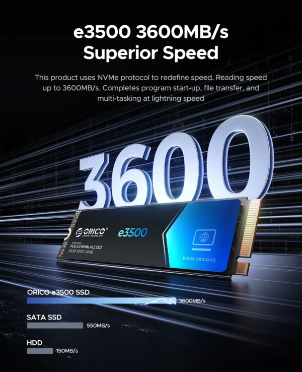 ORICO 3500MB/s SSD NVMe M.2 1TB 512GB PCIe3.0 PCIe Gen3x4 NVMe - Image 3