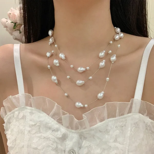 Baroque Pearl Tassel Long Necklace Sweater Chain Luxury Accessories - Image 2
