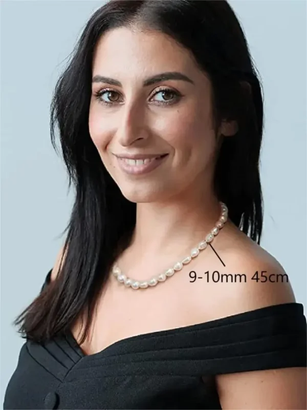 Baroque Pearl Necklace for Women 8-9mm 9-10mm AA Quality - Image 2
