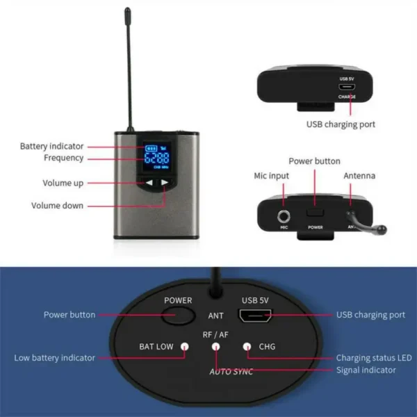 Speech Wireless Microphone Lapel Headset Mini Portable - Image 4