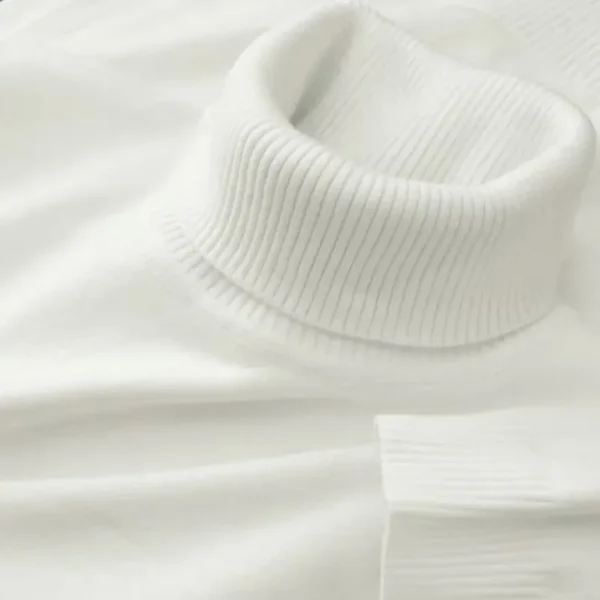 New Mens Knitted Sweaters Solid Color Turtleneck - Image 2