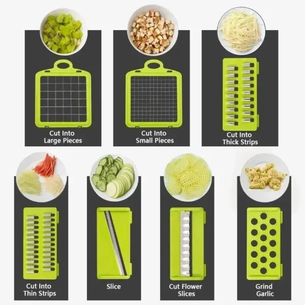 14/16 in 1 Multifunctional Vegetable Chopper Handle Food Grate - Image 5
