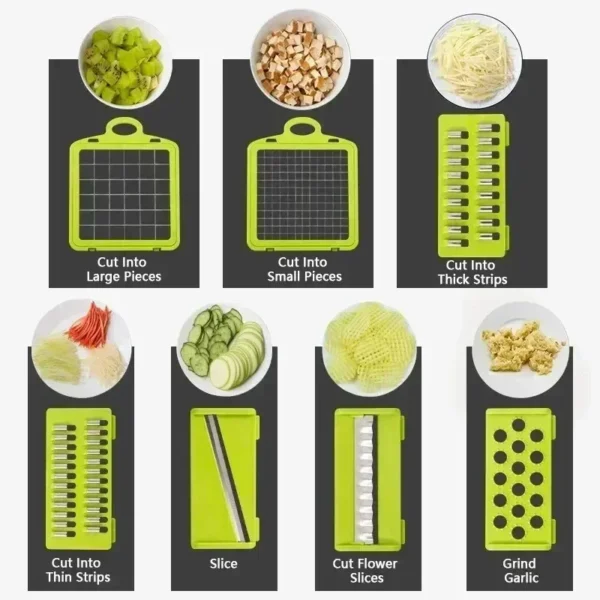 14/16 in 1 Multifunctional Vegetable Chopper Handle Food Grate - Image 5