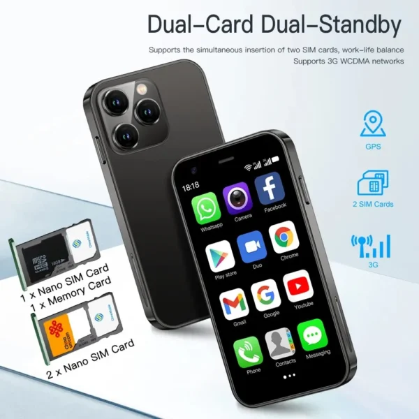 2024 SERVO Small Smartphone 3.0" Display Dual SIM 3G WCDMA - Image 2