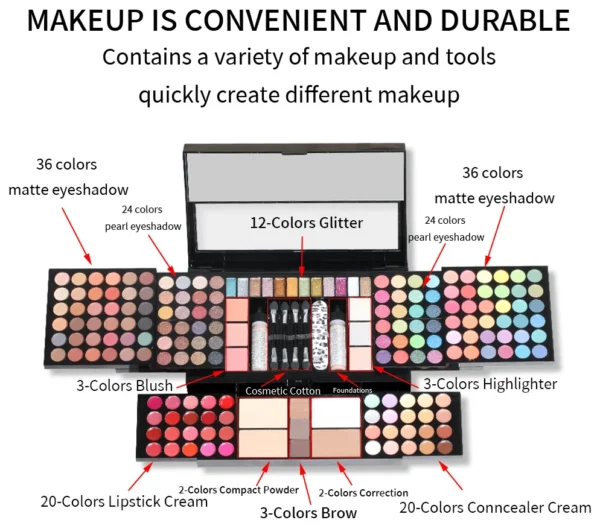 MISS ROSE Make-up Kit ALL IN ONE Full Facial Makeup Set - Image 2