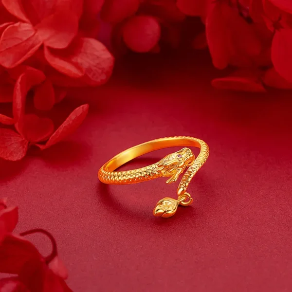 100% 18K Gold Jewelry rings for Women Wedding rings Bohemia - Image 2