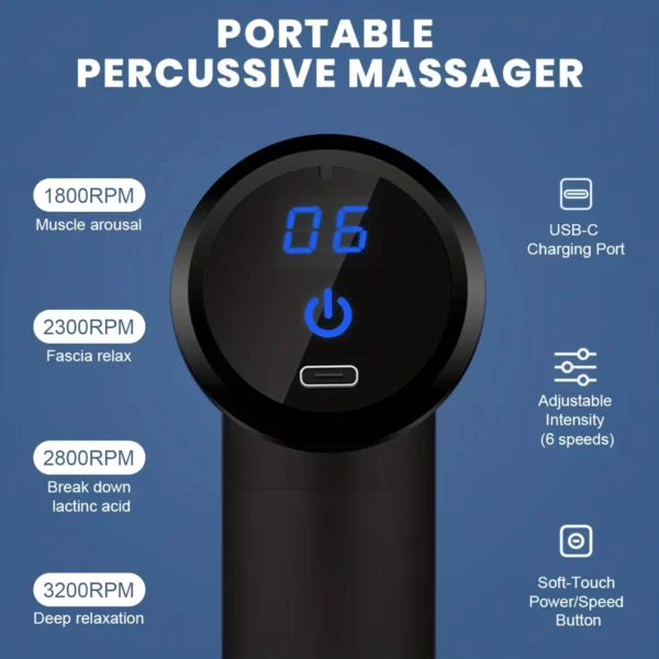 Mini Portable Fascia Massage Gun Electric Percussion Pistol - Image 6