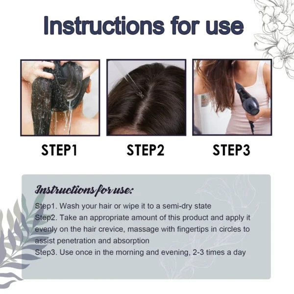 Natural Anti Gray Hair Serum Nourishing Hair Care - Image 3