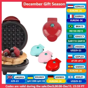 Multi Functional Mini Waffle Sandwich Cake Maker, Breakfast Cooking Machine