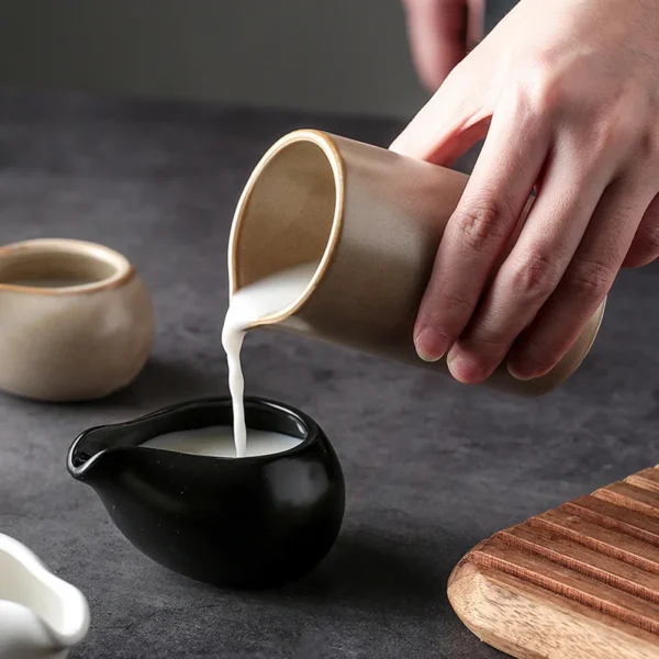 Ceramic Milk Jug Milk Pitcher Cup Creamer Syrup Frothing Dispenser - Image 3