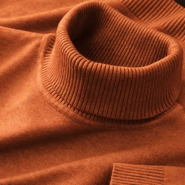 New Mens Knitted Sweaters Solid Color Turtleneck - Image 4
