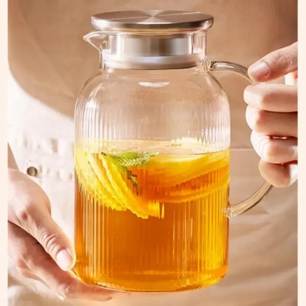 1.6L Heat Resistant Glass Cold Water Kettle And Cups Transparent - Image 6
