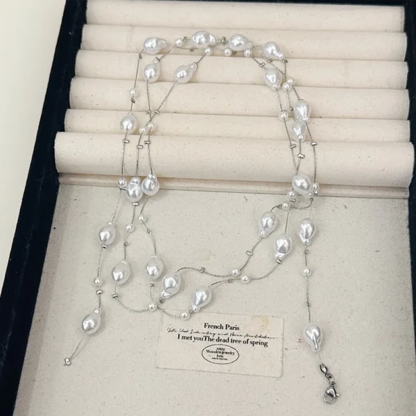 Baroque Pearl Tassel Long Necklace Sweater Chain Luxury Accessories - Image 4