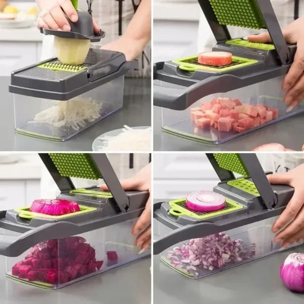 14/16 in 1 Multifunctional Vegetable Chopper Handle Food Grate - Image 4