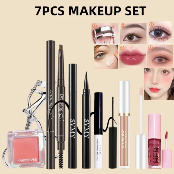 7 PCS Makeup Full Set Include Blush Concealer Eyebrow Pencil