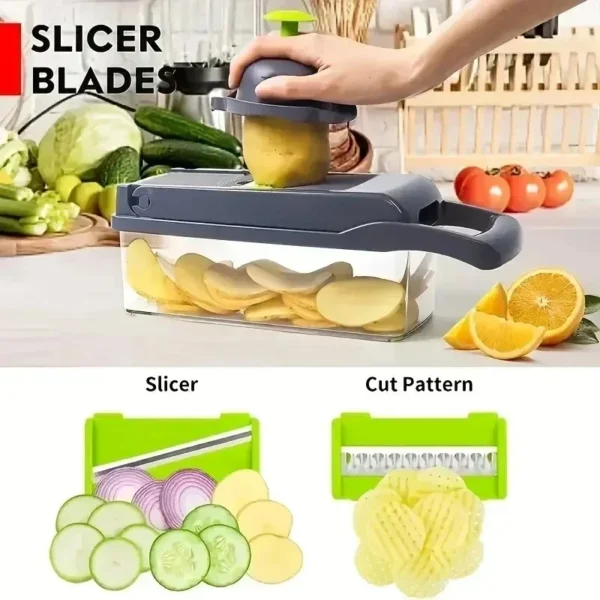 14/16 in 1 Multifunctional Vegetable Chopper Handle Food Grate - Image 3