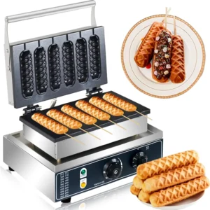 Maker 1600W Lolly stick waffle Maker 6 Slice Non-Stick Stainless Steel