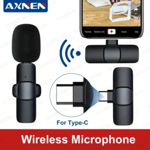Type C Wireless Lavalier Microphone, Portable Audio Video Recording