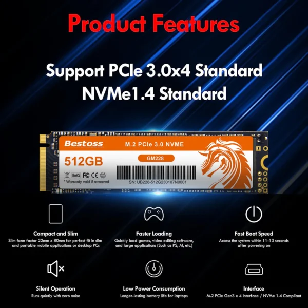 Bestoss Nvme M2 Ssd 1tb Notebook Ssd Nvme M2 256gb Diy Gaming - Image 2