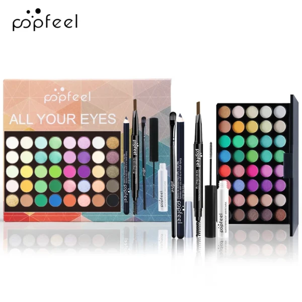 POPFEEL Eye Makeup Set, Eyeshadow Palette, Eyeliner, Mascara - Image 2
