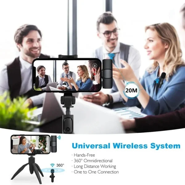 Type C Wireless Lavalier Microphone, Portable Audio Video Recording - Image 2