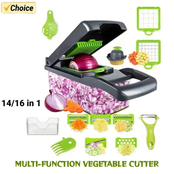 14/16 in 1 Multifunctional Vegetable Chopper Handle Food Grate