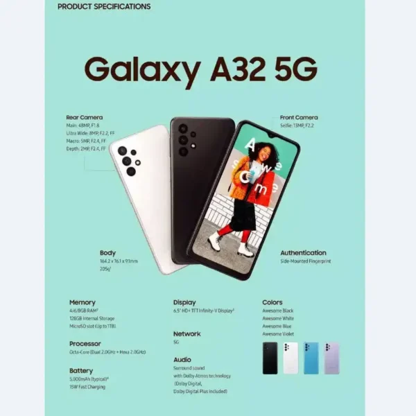 Samsung Galaxy A32 5g Smartphone Dimensity 720 6.5-inches Screen - Image 5