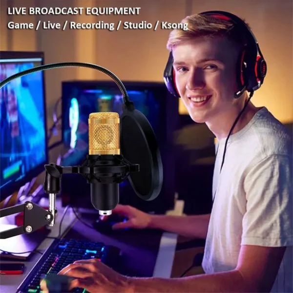 Podcast Equipment Bundle with BM800 Microphone V8 Sound Card - Image 2