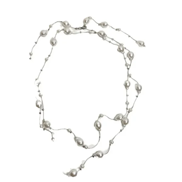 Baroque Pearl Tassel Long Necklace Sweater Chain Luxury Accessories - Image 5