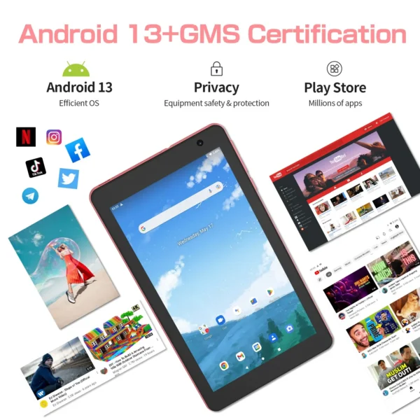 PRITOM 8 Inch Tablet Android 13, 8GB(4+4 Expand) RAM 64GB ROM - Image 3