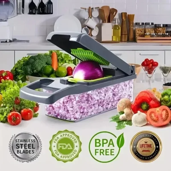 14/16 in 1 Multifunctional Vegetable Chopper Handle Food Grate - Image 2