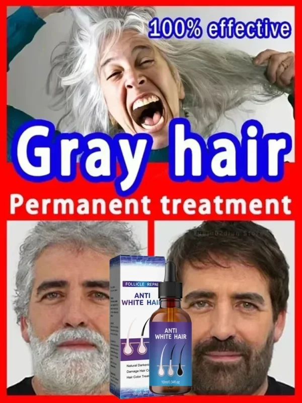 Natural Anti Gray Hair Serum Nourishing Hair Care - Image 4