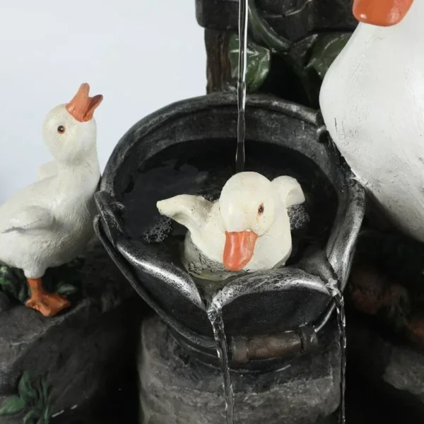 E2 Duck Solar Power Squirrel Resin Patio Fountain Garden Design - Image 6