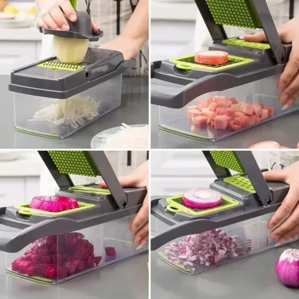 14/16 in 1 Multifunctional Vegetable Chopper Handle Food Grate - Image 4